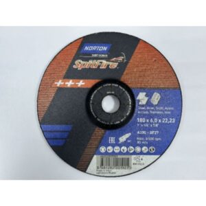 NORTON SPITFIRE GRINDING DISC - STAINLESS STEEL - 180 x 6 x 22.23 MM